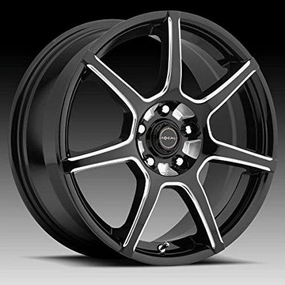 Ultra 422-6780BM-40 16 x 7 in. Gloss Black with Milled Accents & Clear-Coat Wheels