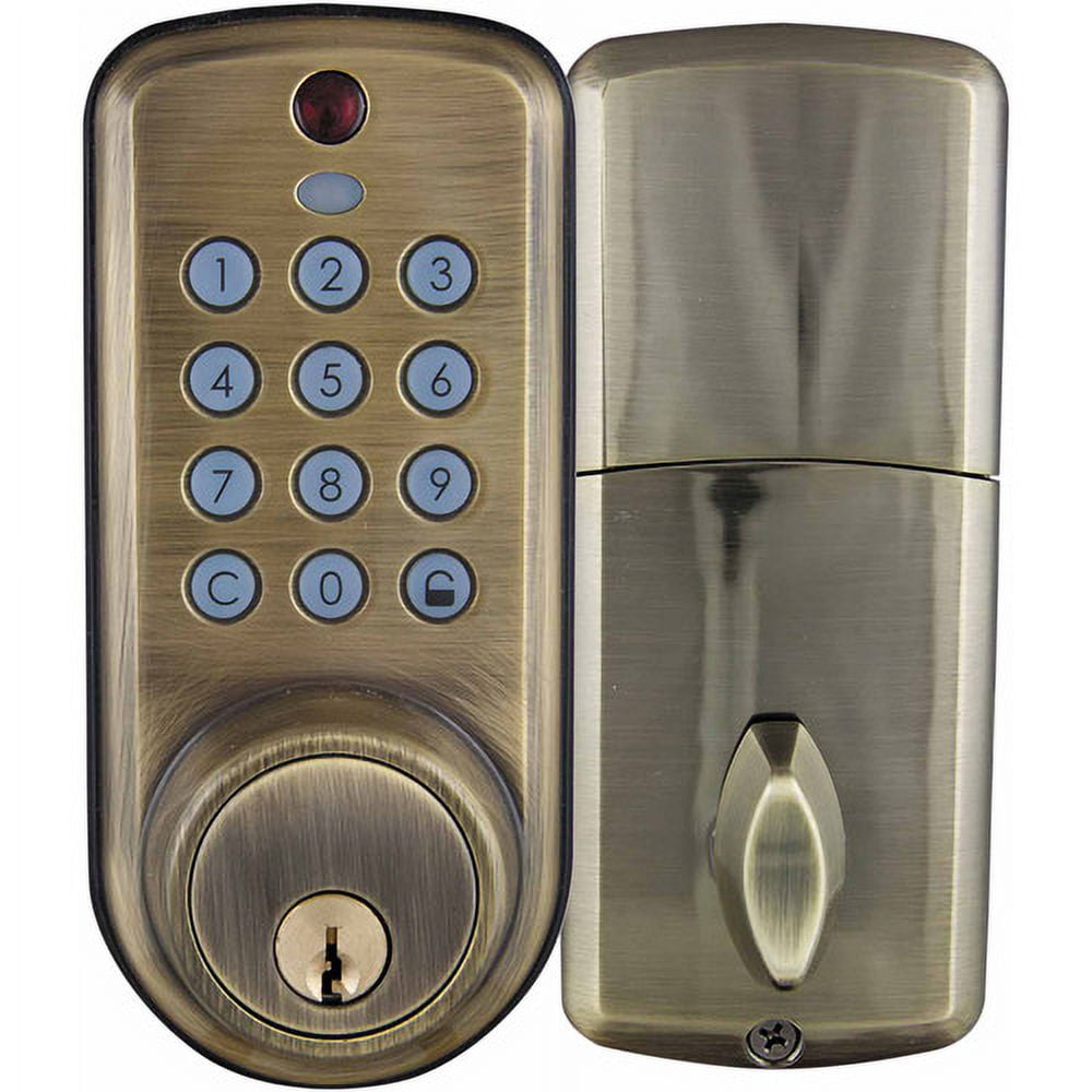 Ultra 43328 Antique Brass Keypad Deadbolt - Walmart.com