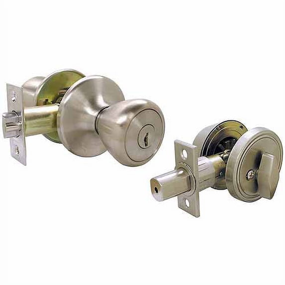 Ultra 83971 Stainless Steel Keyed Entry Knob & Single Deadbolt Combo