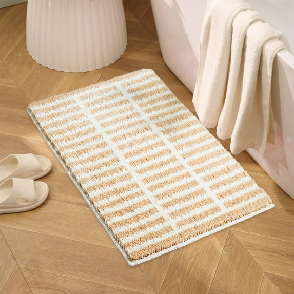 Ultra-Absorbent Bath Mat, Non-Slip Rug for Bathroom and Living Room, Fast Drying Floor Mat for Families with Kids and Pets, Machine Washable, Soft Microfiber Bathroom Rug, 16x24 In