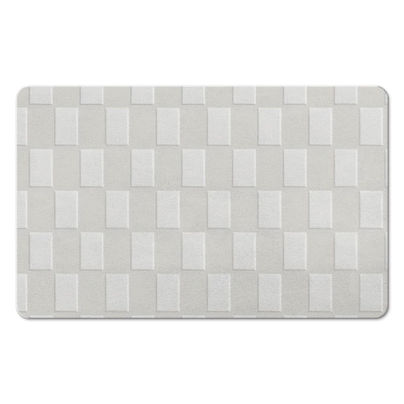 Ultra-Absorbent Checkered Bath Rugs | Non-Slip, Machine Washable | Stylish Bathroom Accessory | Perfect for Shower, Sink, Tub | 20x32in