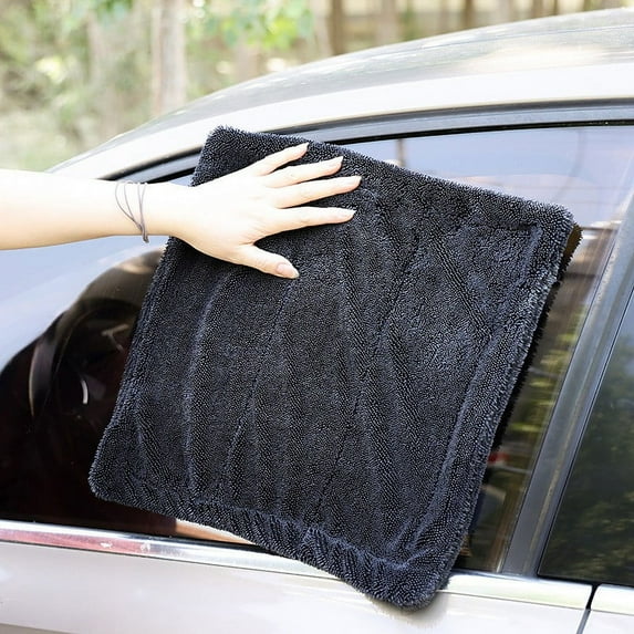 Ultra Absorbent Dual-Sided Microfiber Car Cleaning Towel - Thickened Superfine Fiber Cloth for Auto Detailing - Scratch-Free, Quick-Drying, Washable - 1 Pack