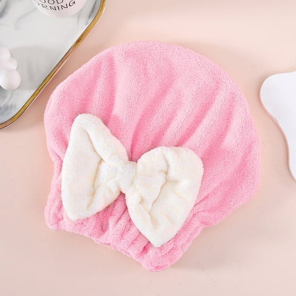 Ultra Absorbent Hair Drying towel Wrap Thickened Quick Dry Shower Head Wrap for Salon Spa Home Daily Use Hair Care Accessory Pink