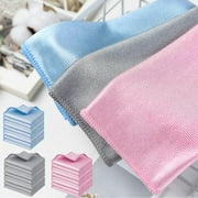 Christmas Clearance Ultra-Absorbent Microfiber Cleaning Cloths for Glass, Mirrors, and Screens - Thick, Lint-Free, Multi-Surface Cleaning Towels in Blue, Gray, and Pink - 9-Pack, 30x30cm Professional