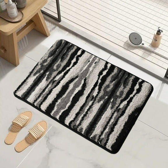 Ultra Absorbent Non-Slip Machine Washable Bath Mat - Soft Velvet Bathroom Rug for Family & Pet Owners, Water Absorbing Kitchen Mat, Entryway Laundry Room Floor Rug