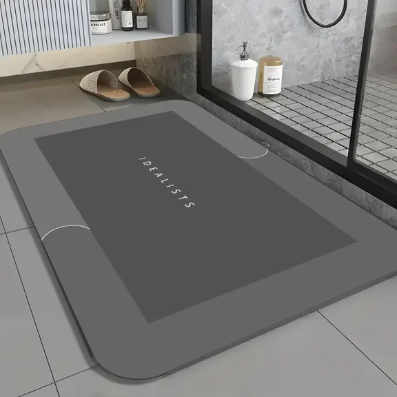 Ultra Absorbent Quick Dry Bathroom Rug Mat, 19.7" x 31.5" Non Slip Rubber Back Diatom Mud Bath Mat, Waterproof Thin Washable Shower Floor Mat for Bathroom Bathtub Sink Laundry
