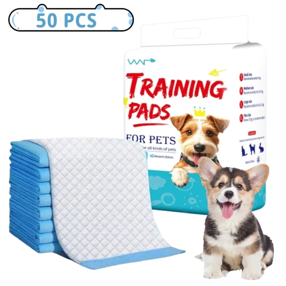 Ultra Absorbent Small Dog Pee Pads, 18×24 in (45×60 cm), 50 Count, 6-Layer Leak-Proof Waterproof Disposable Training Mats