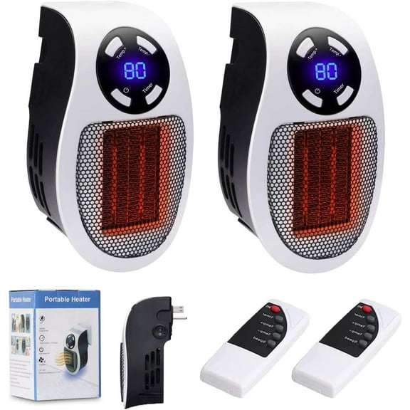Ultra Air Heater, 2025 Upgraded Plug in Heater, lon Musk Ultra Air Heater with Adjustable Thermostat Timer and Led Display, Space Heaters for Indoor (2PC)