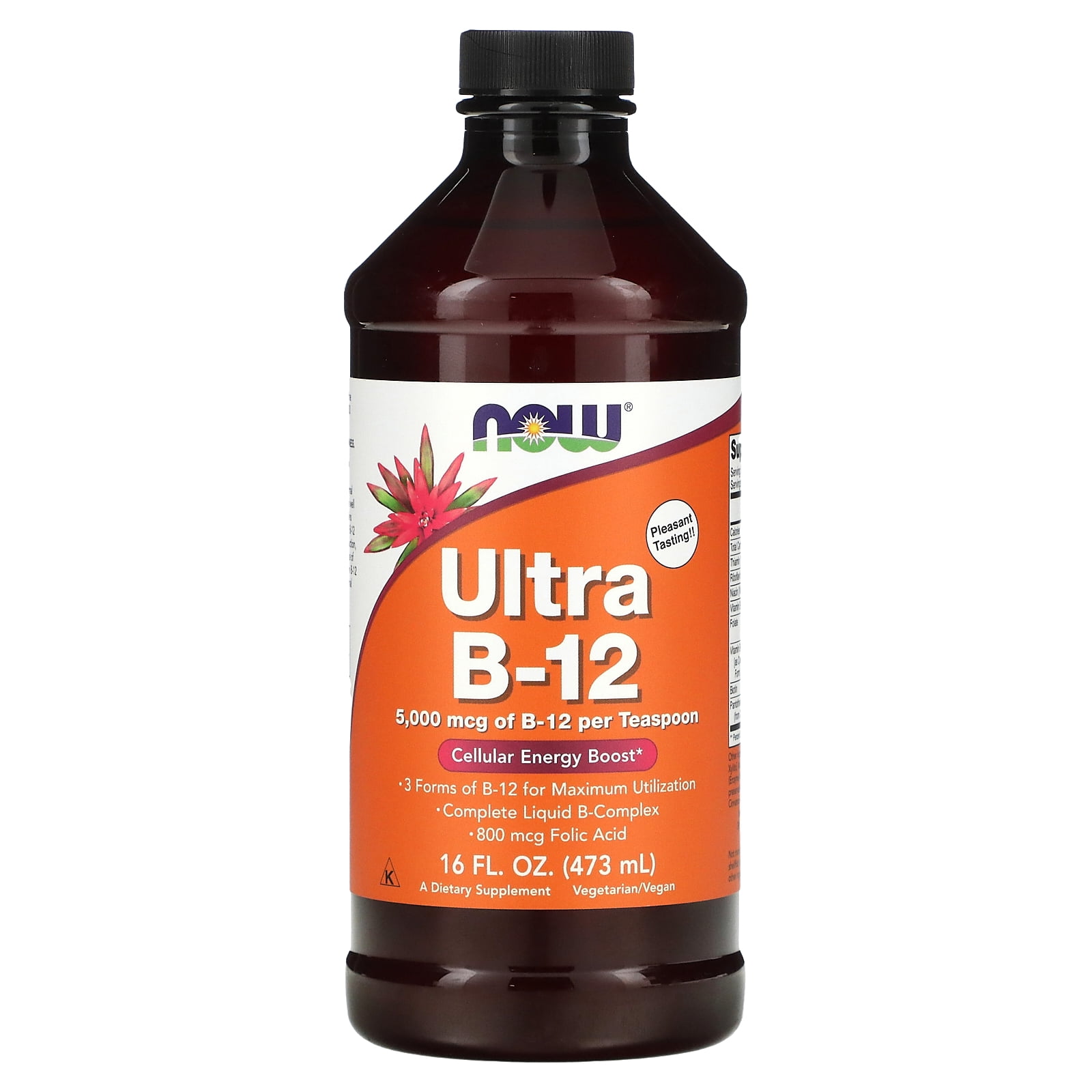 Ultra B-12 Liquid Supplement with Folic Acid and Biotin, 16 oz