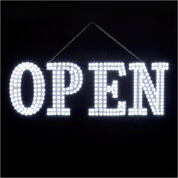 Ultra Bright 40"x14" Large LED Open Sign for Business with Hanging Installation