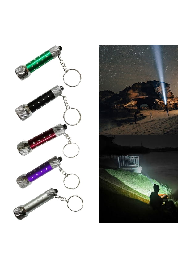 Ultra Bright 5 Led Flashlight Torch, Mini Keychain Design With Key Ring, Black For Daily Carry, Emergency, Camping, Hiking, Night Walks - 5 Led Ultra Bright Flashlight, Compact