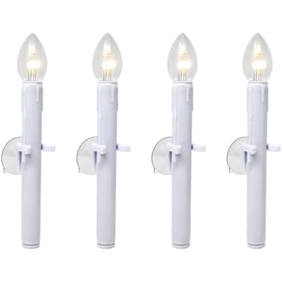 Ultra-Bright Battery Operated LED Window Candles with Timer and Suction Cups, Plastic Shatterproof Bulbs (VT-9134-R4-W, Pack of 4)$$Tools & Hardware Other
