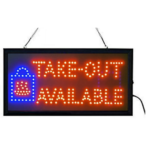 Ultra Bright CURBSIDE Pickup Take Out Available 19'"x10 Open LED Neon Business Motion Light Sign HL102