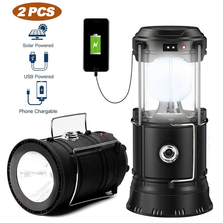 2 Pack of Water Resistant Portable Ultra Bright LED Lantern Flashlight for Hiking, Camping, Blackouts, Black 2 Pack of Water Resistant Portable Ultra Bright LED Lantern Flashlight for Hiking, Camping, Blackouts, Black