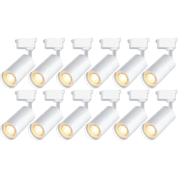 Ultra-Bright H Type Track Lighting White Heads (No Track Rails), 12PCS 6000K Cool White 20W 2400lm for Accent Lighting, Dimmable LED Track Lighting Ceiling Spotlight Fixture