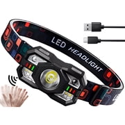Ultra -Bright LED Headlamp USB Rechargeable,45   Adjustable 5 Lighting Modes Head Torch,Waterproof Headlamp With Motion Sensor For Outdoor Sports, Emergency Lighting, Night Camping, Night Fishing
