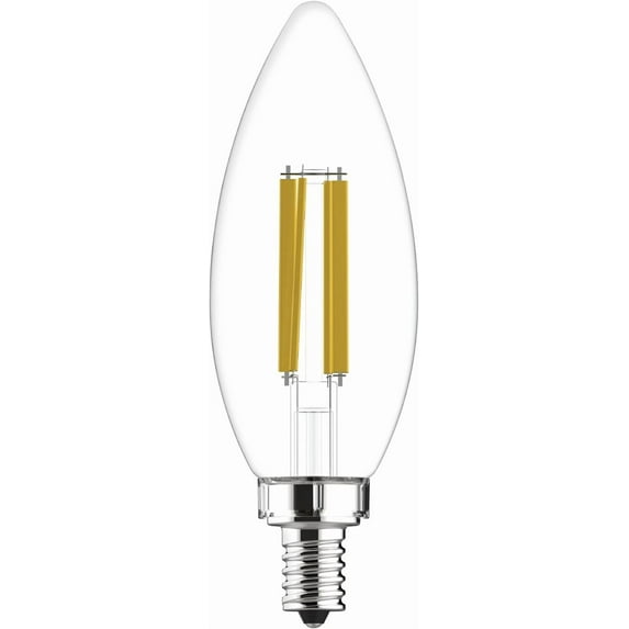 Ultra Bright LED Light Bulbs, 100W, Daylight Candle Lights, Clear Decorative B12 Light Bulbs (3 Pack)