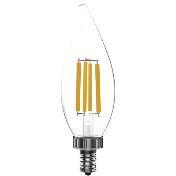 Ultra Bright LED Light Bulbs, 100W, Soft White Candle Lights, Clear Decorative CA12 Light Bulbs, Candelabara Base (3 Pack)