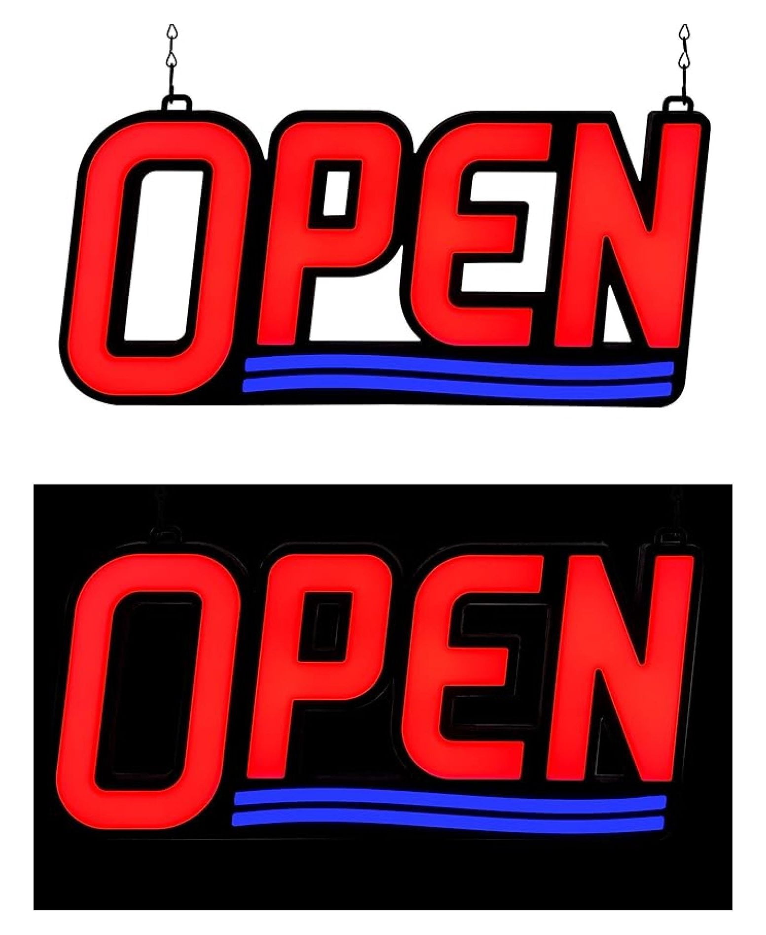 Ultra Bright LED Neon Open Sign Rectangle 17x8 Inch