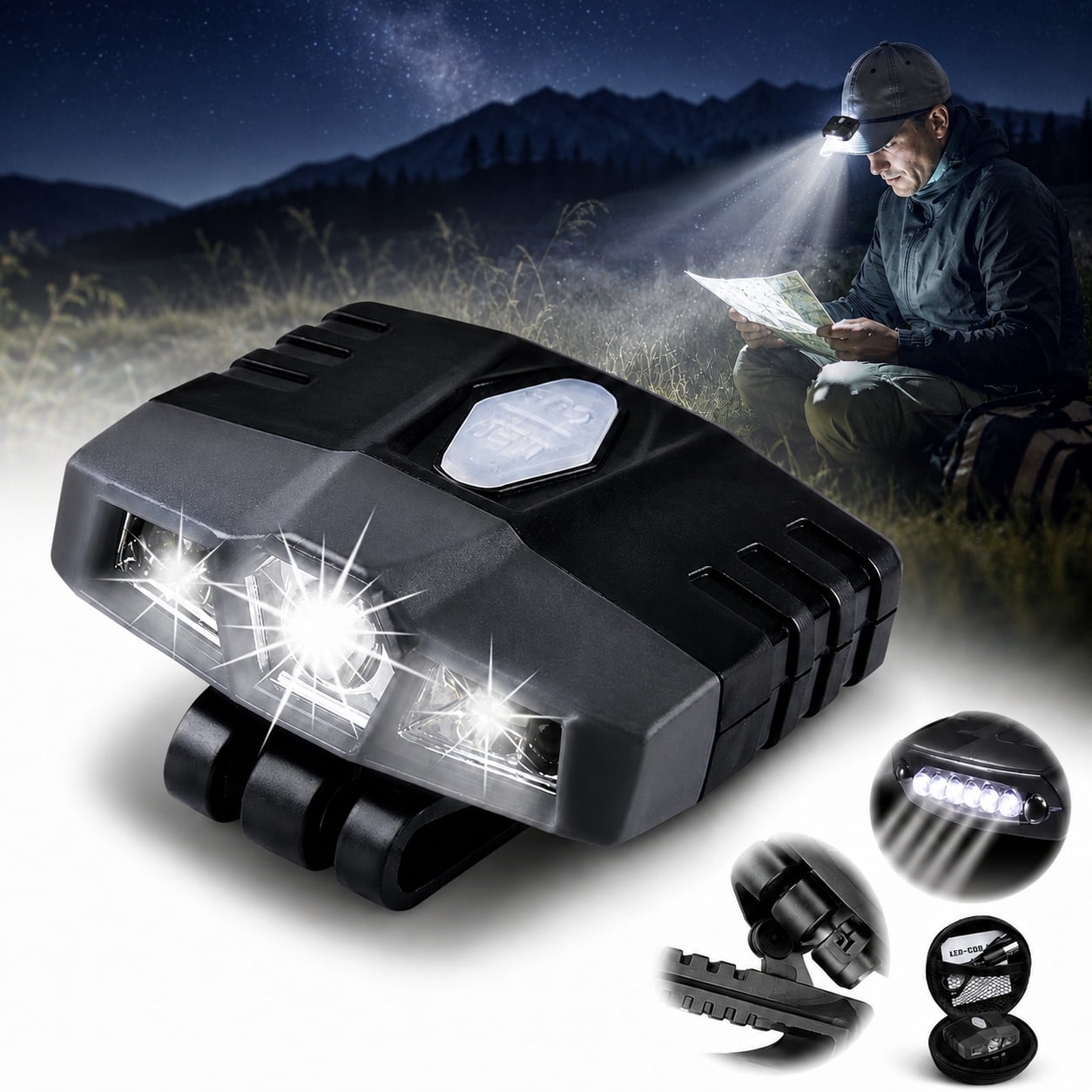 best rechargeable led flashlight cap POWERCAP 3.0 Lighted Headlamp Hats and IPX4 Rating light areas Kodiak Kompact Rechargeable Cap Light