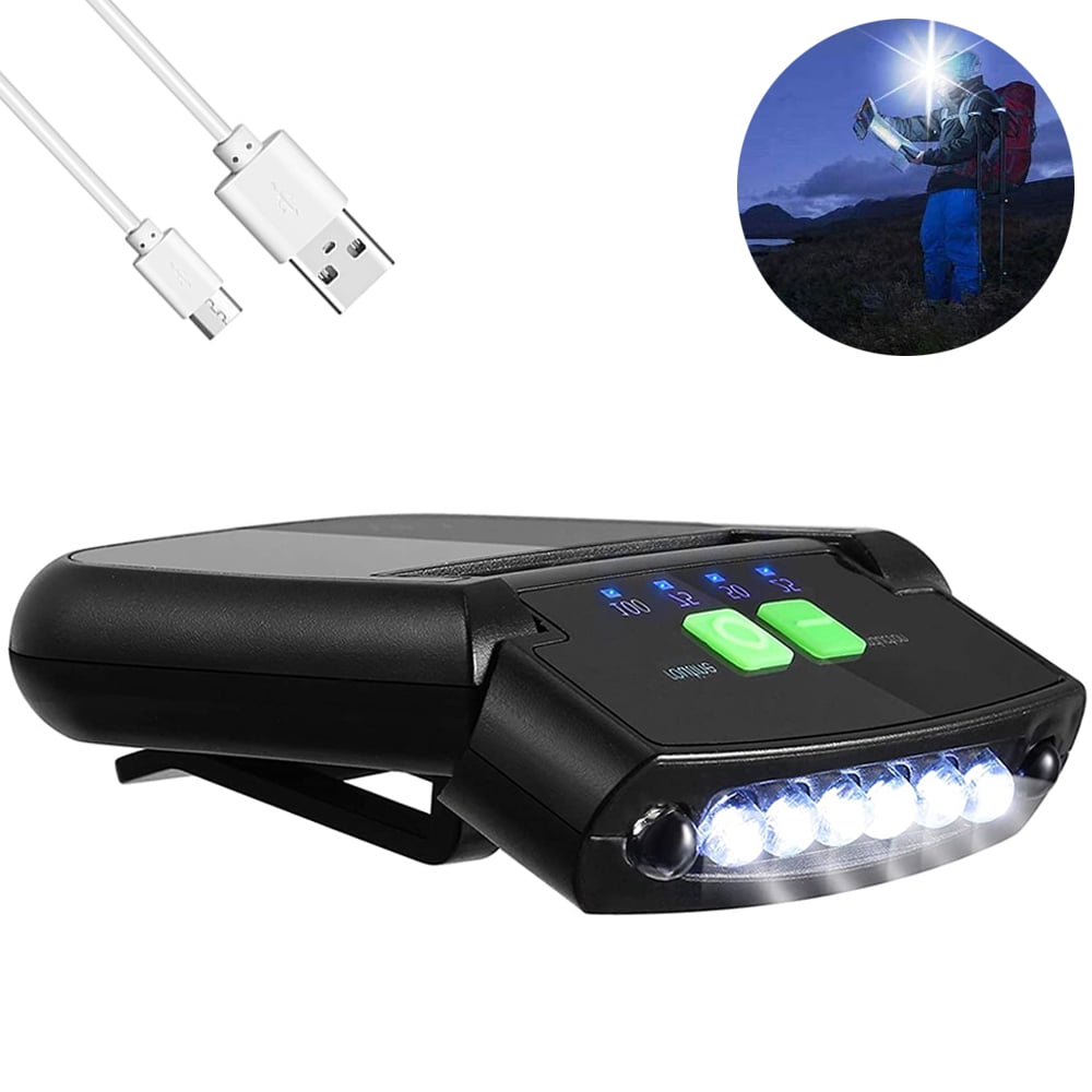 Ultra Bright Mini LED Clip on Cap Light USB Rechargeable Motion