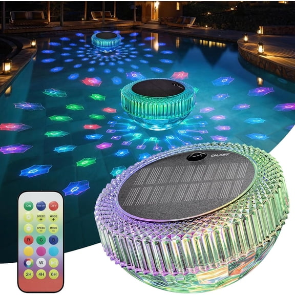 Ultra-Bright Solar Floating Pool s, IP68 RGB Color Changing s with Timer, Controlled by IR Remote or Button for Swimming Pool, Pond, Hot Tub, Garden, Party