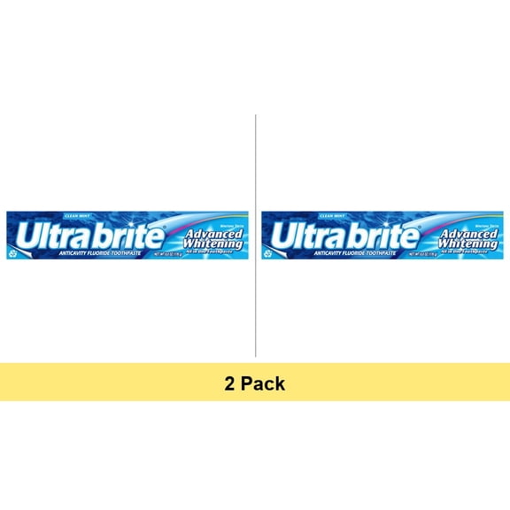 Ultra Brite Advanced Whitening All in One Mint Toothpaste, 6.0 Oz - 2 Pack
