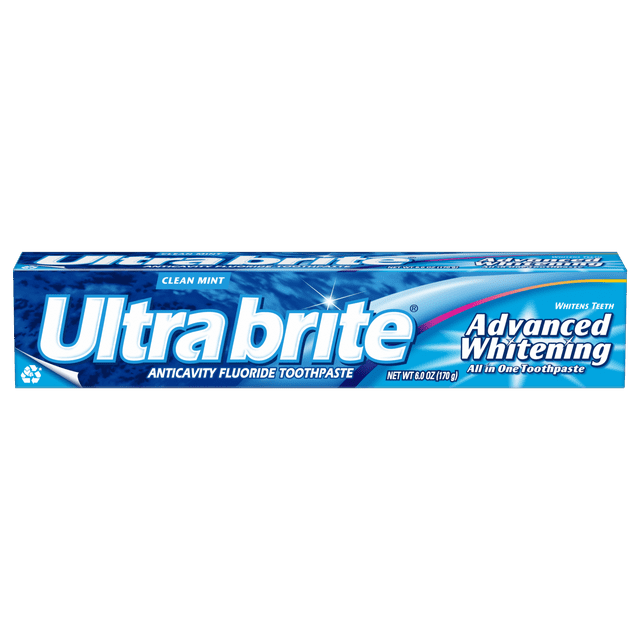 Ultra Brite Advanced Whitening Toothpaste, Clean Mint - 6.0 Ounce