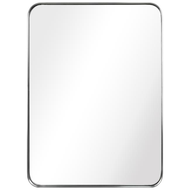 Ultra Brushed Silver Stainless Steel rectangular Wall Mirror