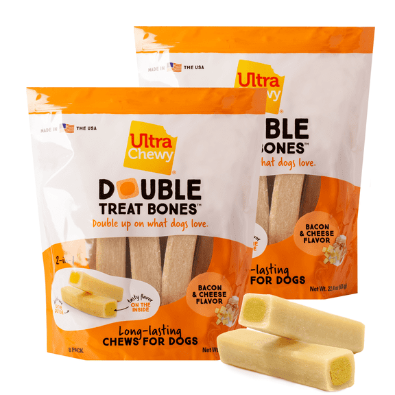 Ultra Chewy Double Treat Bones - (Bacon & Cheese, 2 value packs)