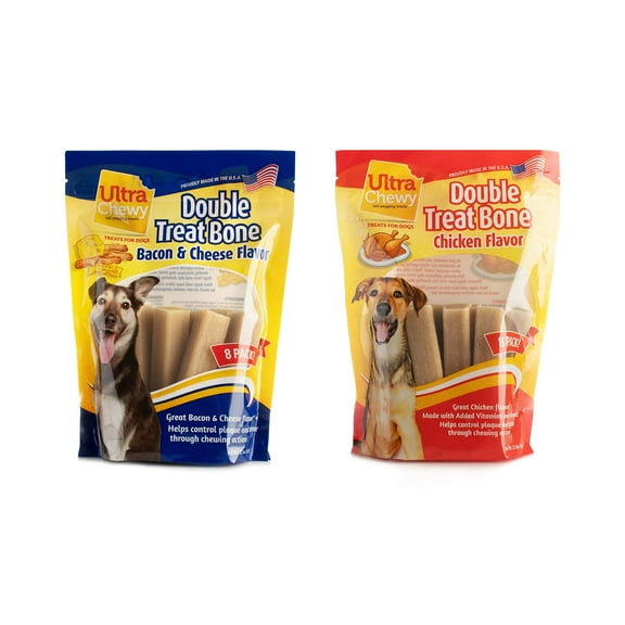 Ultra Chewy Double Treat Bones - (Bacon & Cheese and Chicken, 2 Value Packs)