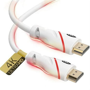 Ultra Clarity Cables 4K HDMI Cable, High-Speed HDMI Cable, 4K Resolution UHD, Supports Ethernet, HDR Video, Ultra HD, Bandwidth 18Gbps, and ARC, HDCP 2.2 Compliant, White, 40 ft, 1 Pack