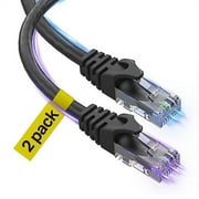 Ultra Clarity Cables Cat6 Ethernet Cable, RJ45, LAN, UTP Cat 6 Cable Ethernet, Patch, Network Cable, Internet Cable for PS4, PS5, Xbox, Ethernet Cord, Black, 25 ft, 2-Pack