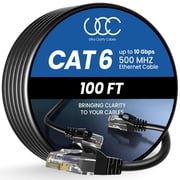 Ultra Clarity Cables Cat6 Ethernet Cable,RJ45, LAN, UTP for Ps4, Ps5, and Xbox, Black, 100ft, for New Year 2026
