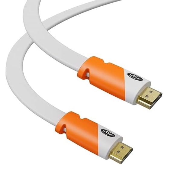 Ultra Clarity Flat Hdmi 2.0b Cable, 25 Ft, 4k Ultra Hd, Ethernet, Audio Return Channel, Cl3 Rated, White
