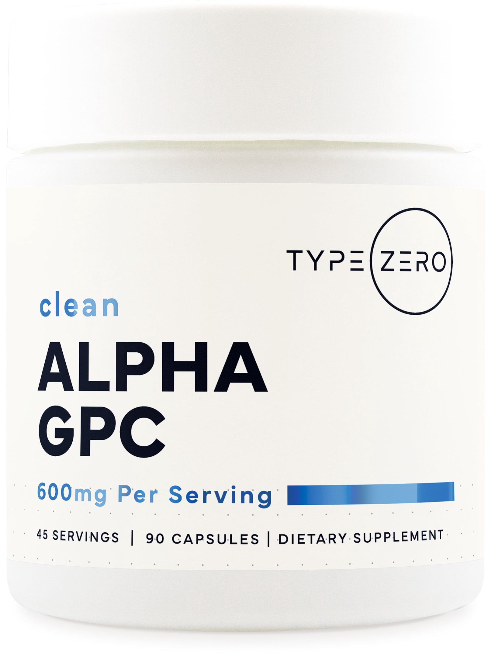 Type Zero Alpha GPC Choline Supplement, 600mg, 90 Caps, Soy Free