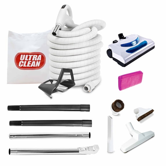 Ultra Clean Central Vacuum Kit with Powerhead Hose and Tools, Fits All ...