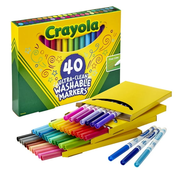 Ultra-Clean Fine Line Washable Markers, Assorted, 40 Count | Bundle of 5 Packs