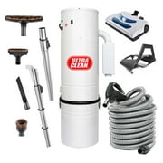 Ultra Clean SC200 Central Vacuum System Made in Canada with Ametek Tangential Bypass Motor up to 7,500 sq ft Homes with Deluxe Electric Hose Powerhead and Accessory Package 35 ft, Direct Connect