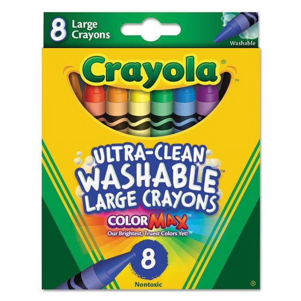 Ultra-Clean Washable Crayons, Large, 8 Colors/Box Ultra-Clean Washable Crayons, Large, 8 Colors/Box