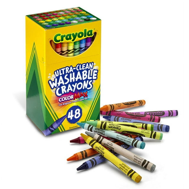 Ultra-Clean Washable Crayons, Regular Size, Pack of 48 | Bundle of 10 Packs