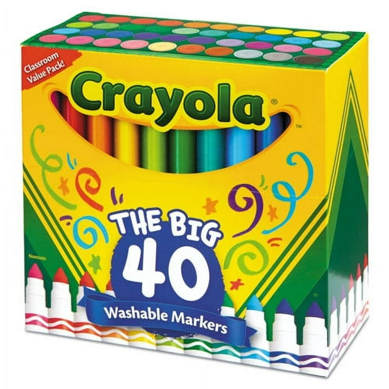 Ultra-Clean Washable Markers, Broad Bullet Tip, Assorted Colors, 40/Set Ultra-Clean Washable Markers, Broad Bullet Tip, Assorted Colors, 40/Set