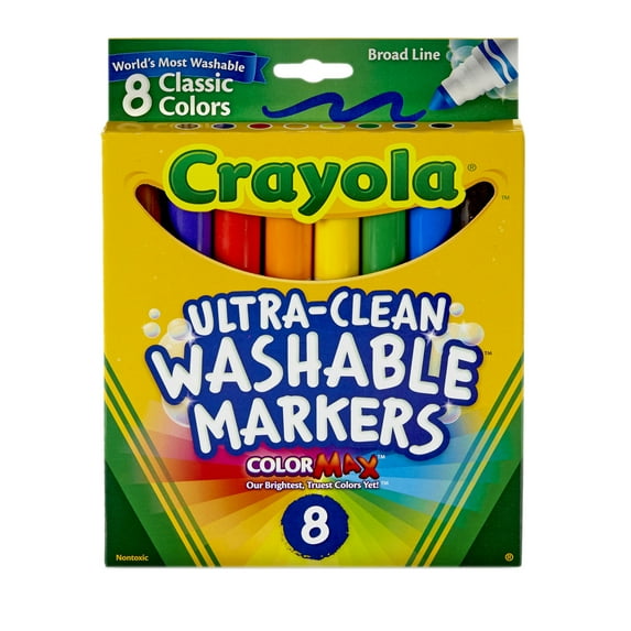 Ultra-Clean Washable Markers, Broad Bullet Tip, Assorted Colors, 8/pack | Bundle of 5