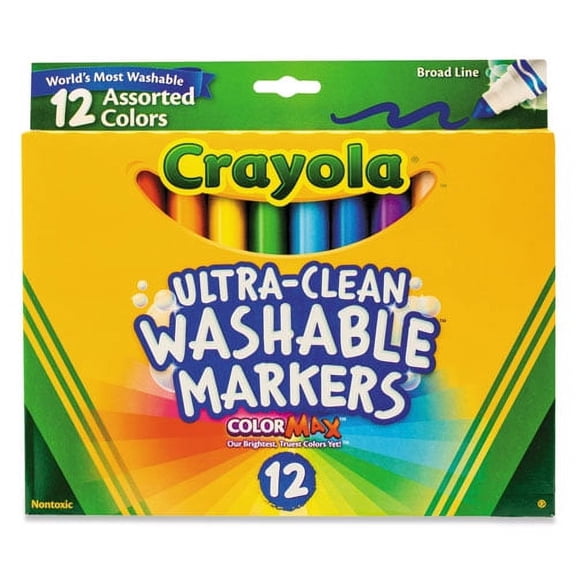 Ultra-Clean Washable Markers, Broad Bullet Tip, Assorted Colors, Dozen | Bundle of 2