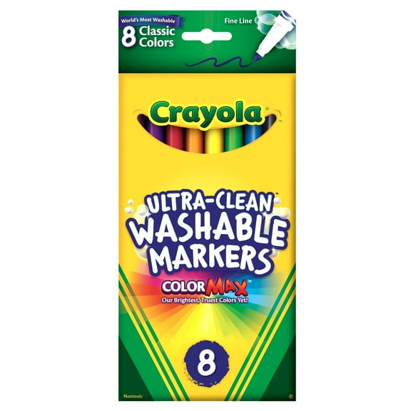 Ultra-Clean Washable Markers, Fine Bullet Tip, Assorted Colors, 8/pack | Bundle of 5