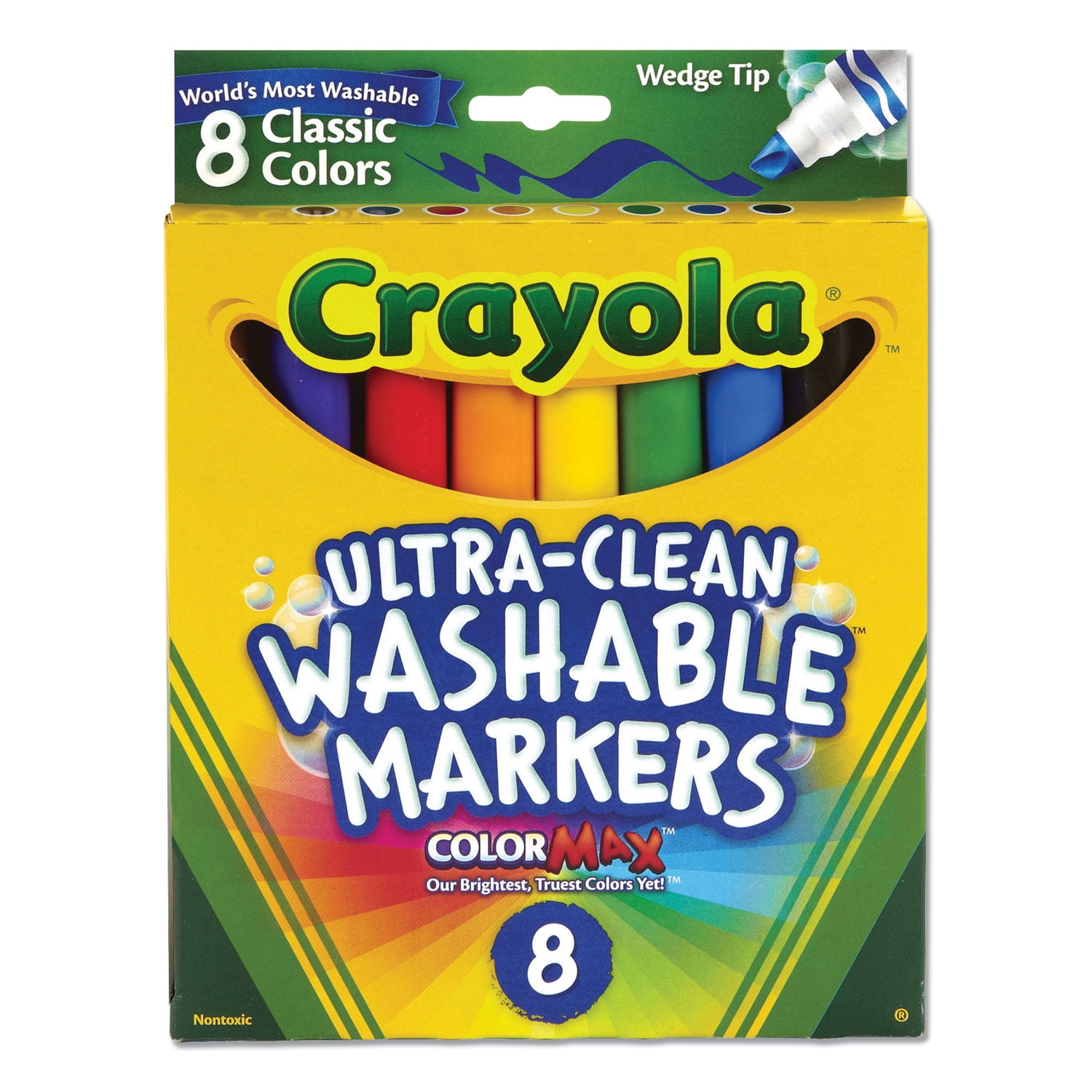 Ultra-Clean Washable Markers, Fine/broad Wedge/chisel Tips, Assorted Colors, 8/box | Bundle of 5 Boxes