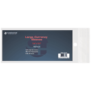 Ultra Clear Archival Quality Large Size Currency Sleeves - Pack of 100