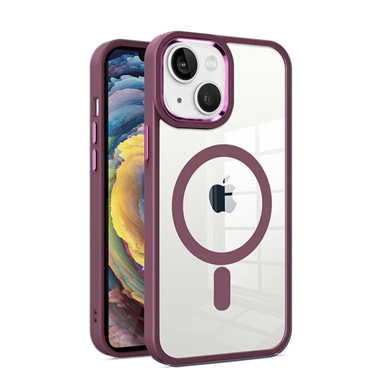 Ultra Clear Bumper Frame Back Cover for iPhone 15 Plus (6.7"), Supports Fast Wireless Magnetic Charging, Elevated Lens Protection, Tactile Buttons
