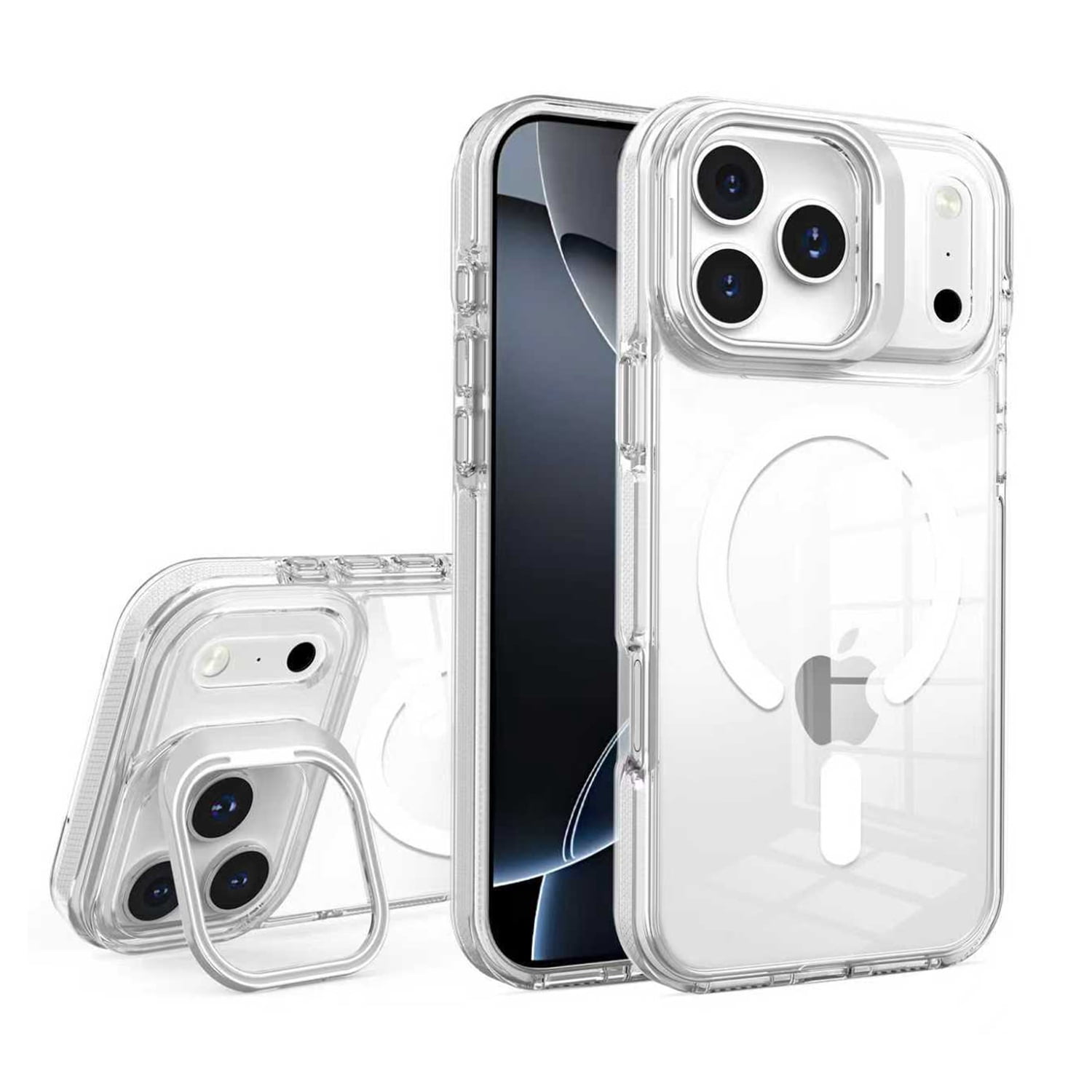 Ultra Clear Case with Camera Stand Function & MagSafe for iPhone 17 Pro - White