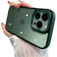 thumbnail image 1 of Ultra Clear Metal Camera Leather Frame Acrylic Case Compatible with iPhone Case (iPhone 14 Plus,Green), 1 of 8